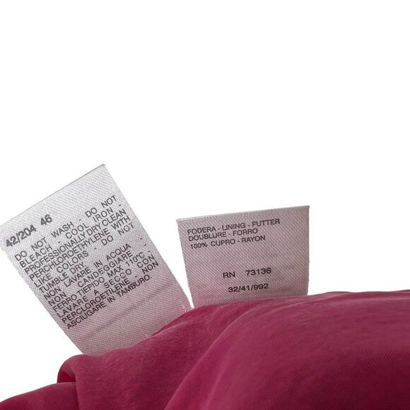 Max Mara Black & White Wool, Silk Two Button Woven Blazer Pink Lining Size 12 - Picture 11 of 12